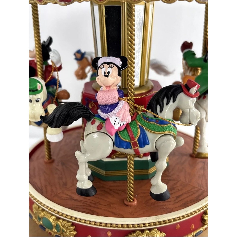 Vintage 1996 Mr. Christmas Disney A Mickey Holiday Go Round Carousel 50 Songs - Picture 4 of 11